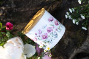 Keramická dóza s bambusovým uzávěrem 480ml- Pivoňkové snění - Obrázek 2