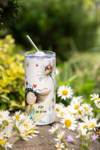 Termohrnek 480ml -Srděnka z Kopretinové louky - No a co, žiju po svém - Obrázek 3