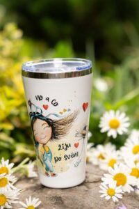 Cestovní termohrnek 450ml- Srděnka z kopretinové louky- No a co, žiju po svém - Obrázek 7