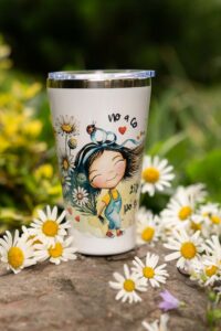 Cestovní termohrnek 450ml- Srděnka z kopretinové louky- No a co, žiju po svém