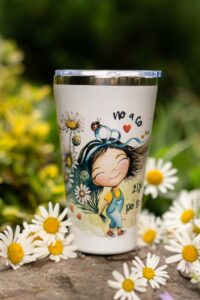Cestovní termohrnek 450ml- Srděnka z kopretinové louky- No a co, žiju po svém - Obrázek 11