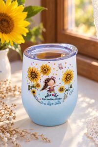 Slunečnicový termohrnek 360 ml – Srděnka Slunečnicová – Nas♥at – žiju, tančím, dýchám