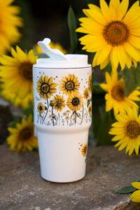 Cestovní termohrnek s uzavíratelným víčkem 600 ml – Srděnka Slunečnicová – Nas♥at – žiju, tančím, dýchám - Obrázek 4