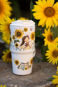 Cestovní termohrnek s uzavíratelným víčkem 600 ml – Srděnka Slunečnicová – Nas♥at – žiju, tančím, dýchám - Obrázek 2