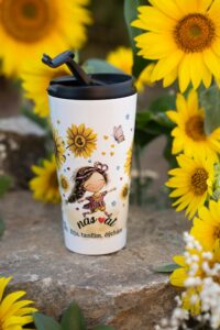 Termohrnek s uzavíratelným víčkem 450 ml – Srděnka Slunečnicová – Nas♥at – žiju, tančím, dýchám - Obrázek 5