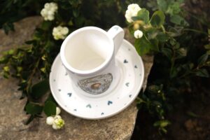 Srdíčkový hrneček s talířkem 300 ml – Srděnka Andělinka – modrý - Obrázek 13